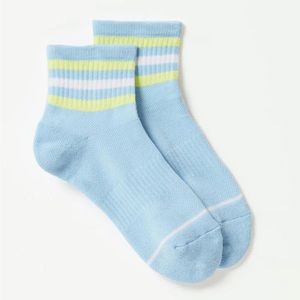 Girlfriend Collective Cerulean Striped Crew Socks
